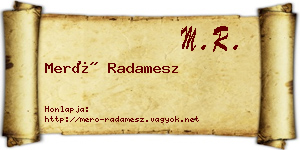 Merő Radamesz névjegykártya